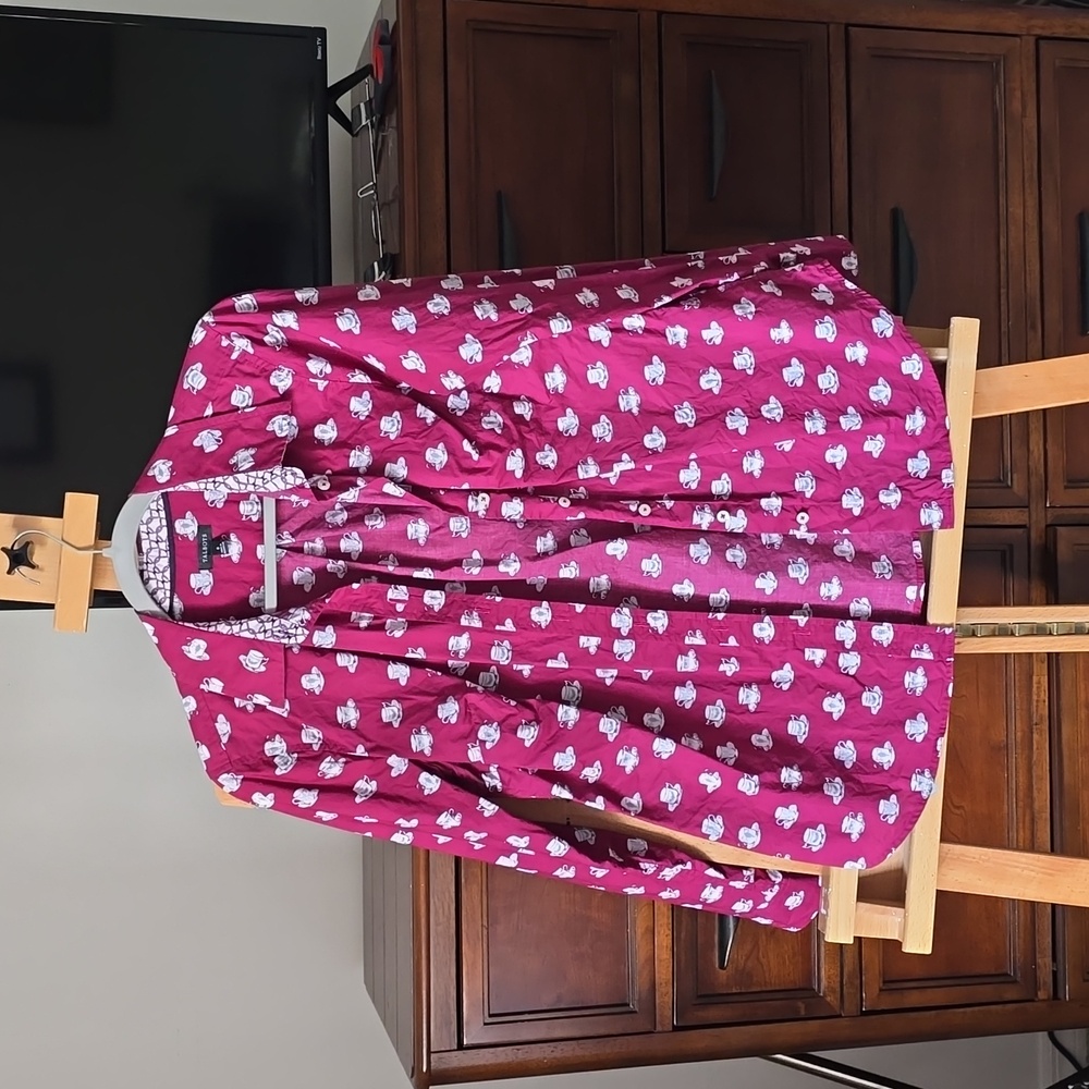 Talbots Coffee Cup Button Down Shirt